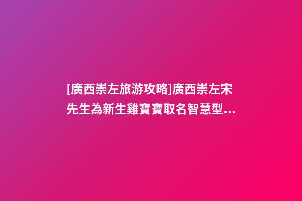 [廣西崇左旅游攻略]廣西崇左宋先生為新生雞寶寶取名智慧型套餐-第1張-公司起名-玄機派